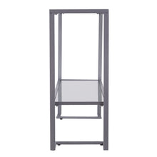 Load image into Gallery viewer, Glass Sled Console Table With Shelves - Clear / Silver
