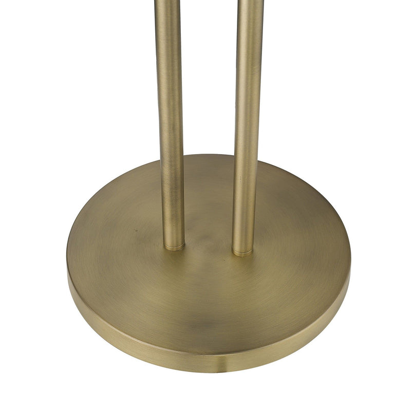 Two Light Torchiere Floor Lamp - Brass