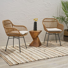 Load image into Gallery viewer, Outdoor Rattan Accent Chair With Metal Legs
