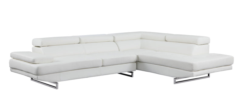 Leather L Shaped Two Piece Corner Sectional - Gray