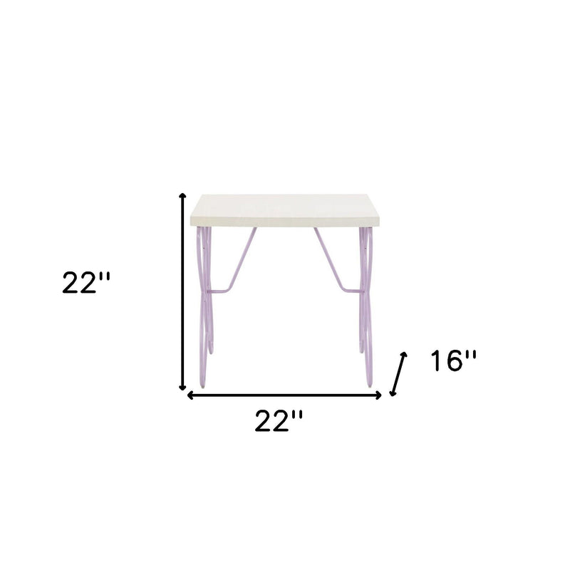 22" Steel And Wood Nightstand - Lilac
