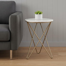 Load image into Gallery viewer, Metal Round End Table Trunk Storage - Gold
