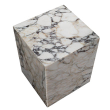 Load image into Gallery viewer, 20" Marble Square Block End Table - Ivory
