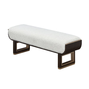 West Kensington - Accent Bench - Cream Puff / Medium Espresso