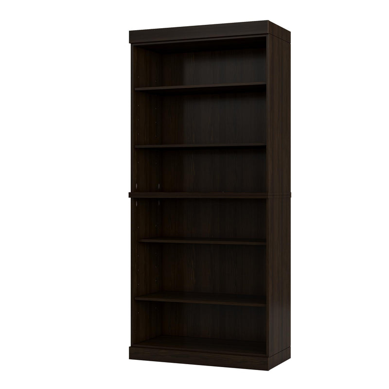 Adjustable Six Tier Library Bookcase - Espresso
