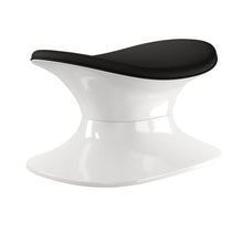 Load image into Gallery viewer, Wool And Fiberglass Contempo Footstool Ottoman - Black And White
