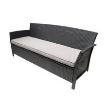 Load image into Gallery viewer, Thalassa - Outdoor 3 Seater Sofa With Water Resistant Cushion - Gray / Black
