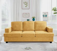 Load image into Gallery viewer, Modern Sofa, Comfortable 3 Seater Couch With Deep Seating, Loose Back Cushions, Wide Arms
