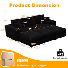 Load image into Gallery viewer, Deep Seat Convertible Sofa With Soft Pillows And Ottomans
