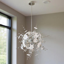 Load image into Gallery viewer, 38" Six Light Dimmable Chandelier With Shades - Silver
