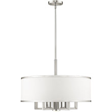 Load image into Gallery viewer, 20" Six Light Dimmable Chandelier With Shades - Nickel

