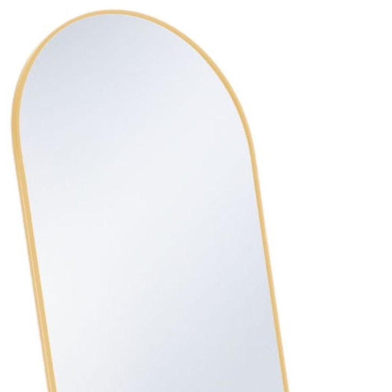 Metal Arch Framed Standing Mirror - Gold