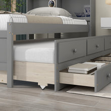 Load image into Gallery viewer, Twin Bed with Twin Trundle,Drawers,Grey
