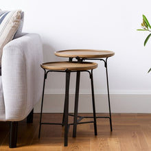 Load image into Gallery viewer, Solid Wood Round End Table - Brown
