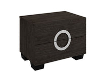 Load image into Gallery viewer, 18" Two Drawers Manufactured Wood Mirrored Nightstand - Dark Brown
