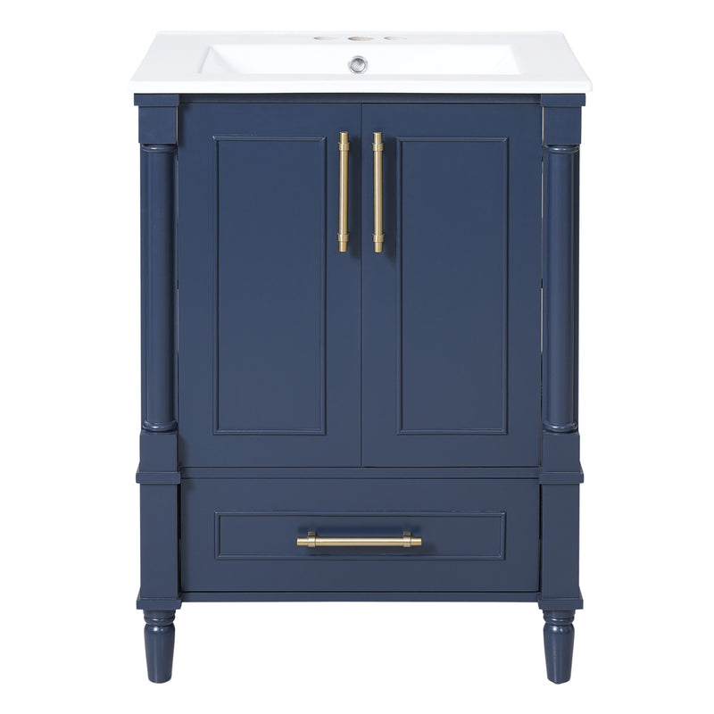 Bathroom Vanity With Ornate French Cylinder Legs, Soft Close Drawer