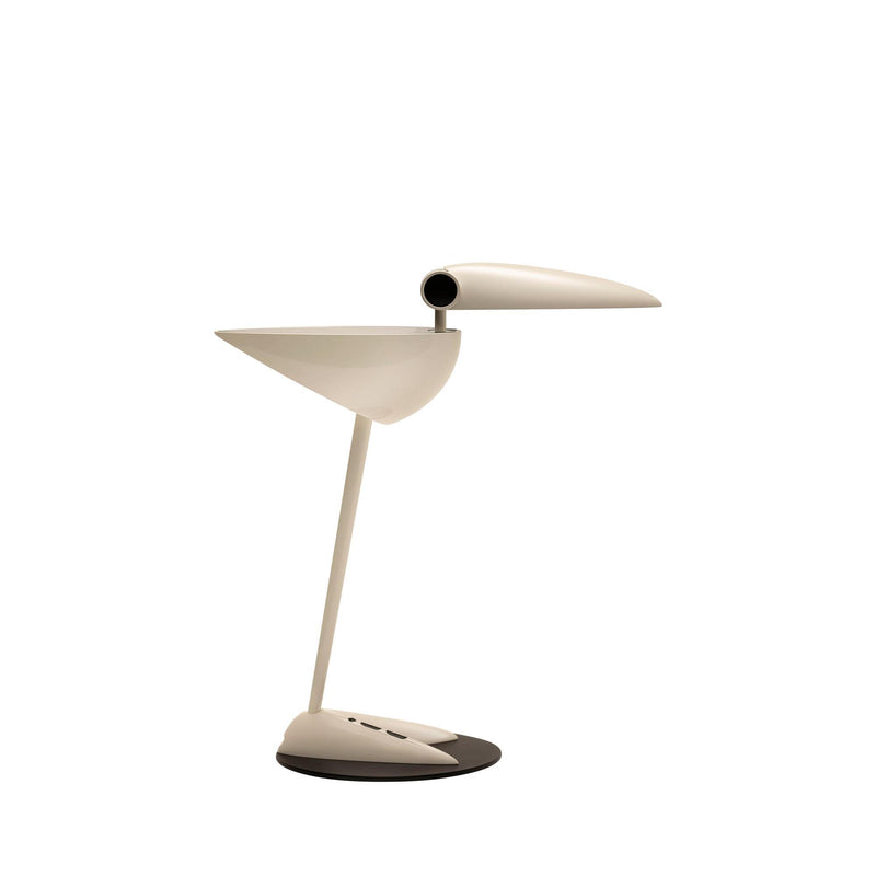 Two Light Swing Arm Bird Desk Lamp - White