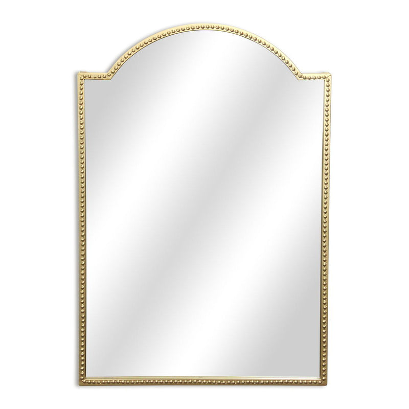 32" Metal Beaded Arch Accent Mirror - Gold