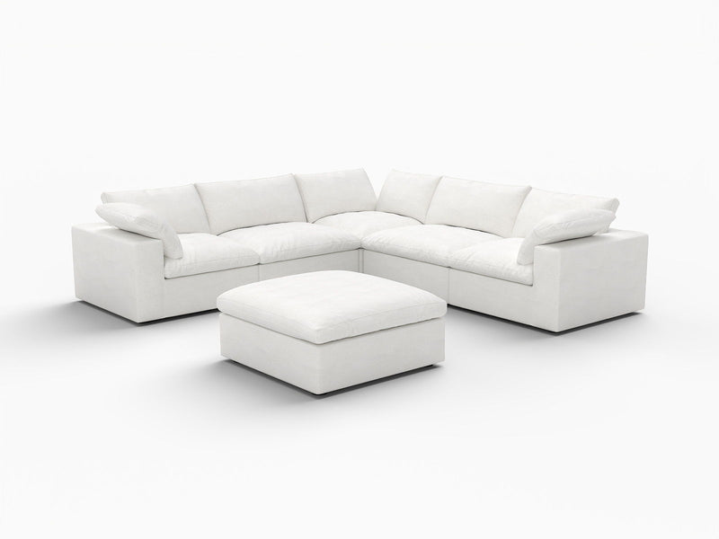 Blend Modular L Shaped Six Piece Corner Sectional - White