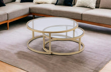 Load image into Gallery viewer, Glass Round Nested Coffee Tables (Set of 2) - Gold
