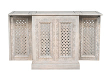 Load image into Gallery viewer, Solid Wood Carved Floral Bar Cabinet With Two Doors One Drawer (727849) - White
