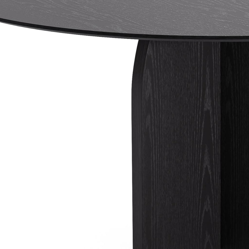 58" Solid Wood Pedestal Base Round Top Dining Table - Black