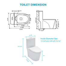 Load image into Gallery viewer, 1 Piece Toilet For Bathroom, Dual Flush 1.24 / 1.6 Gpf, Soft Closing Seat - White
