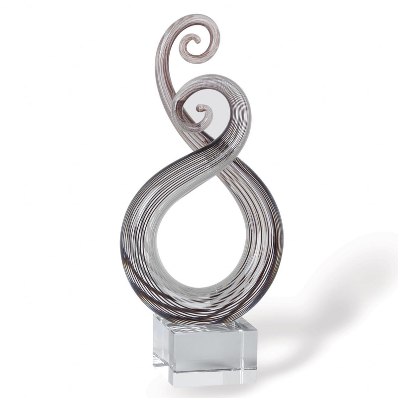 Murano Modern Abstract Tabletop Sculpture (376067) - Clear / Brown