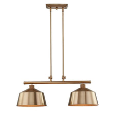 Load image into Gallery viewer, Kitchen Island Two Light Metal Dimmable Chandelier With Shades - Gold

