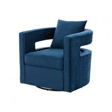 Load image into Gallery viewer, Stylish Velvet Swivel Chair - Blue
