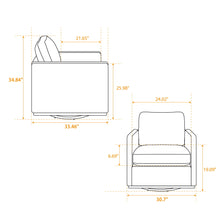 Load image into Gallery viewer, Modern Upholstered Square Swivel Accent Chair With 360 Degree Rotation
