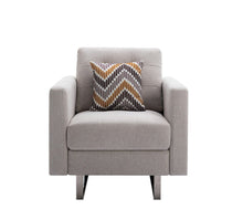 Load image into Gallery viewer, Victoria - Fabric Armchair With Metal Legs, Side Pockets, And Pillow
