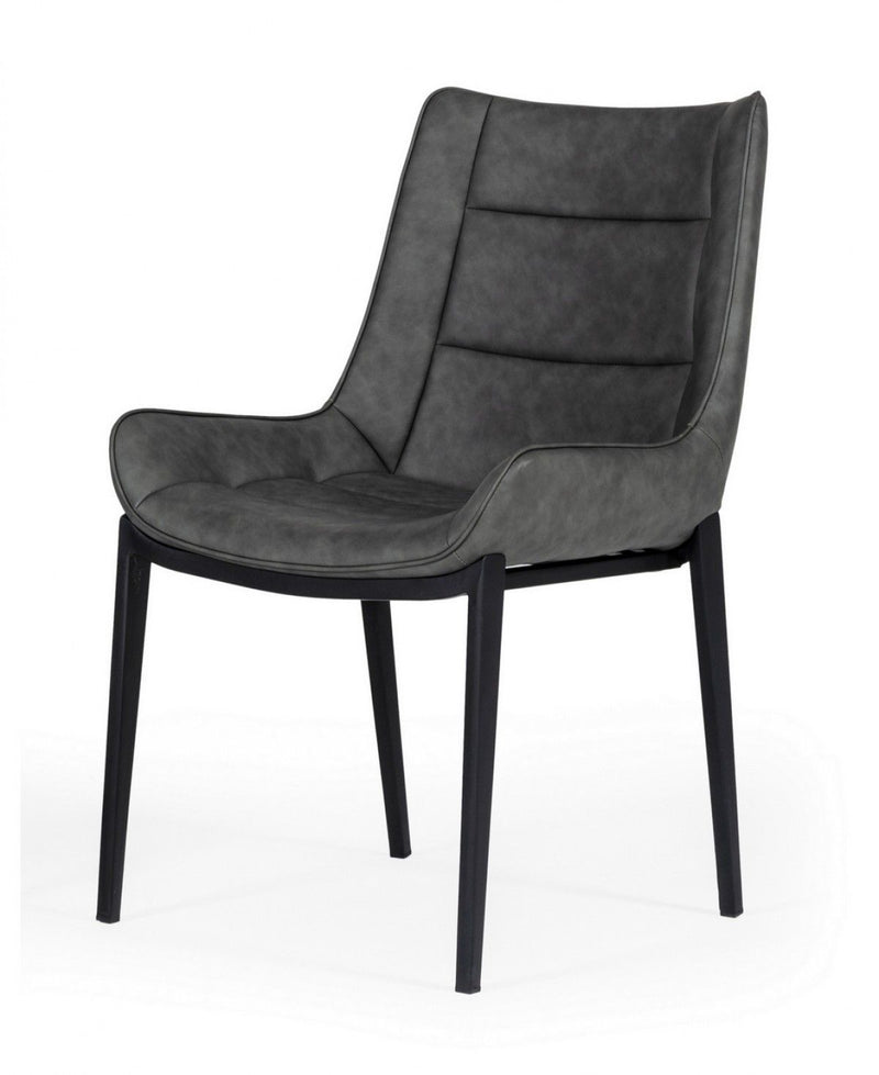 Faux Leather Dining Chairs (Set of 2) (472263) - Gray