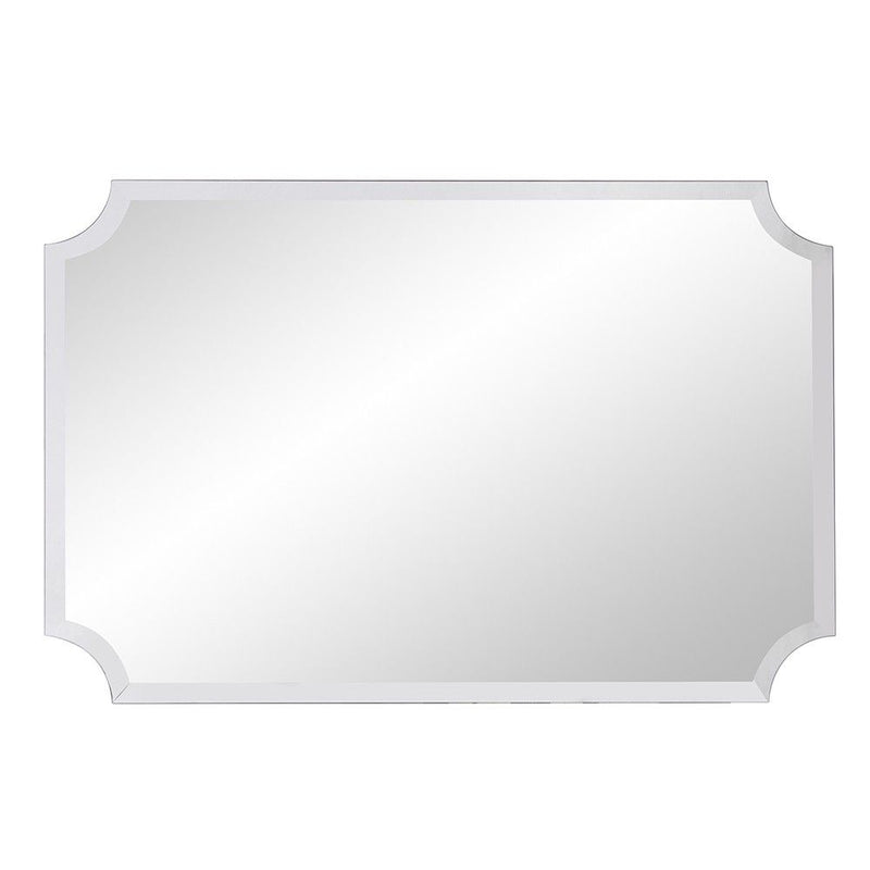 36" Rectangle With Scalloped Corner Unframed Accent Mirror - Pearl Silver