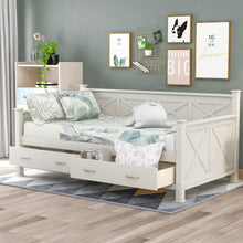 Load image into Gallery viewer, Modern Daybed With 2 Large Drawers, X Shaped Frame
