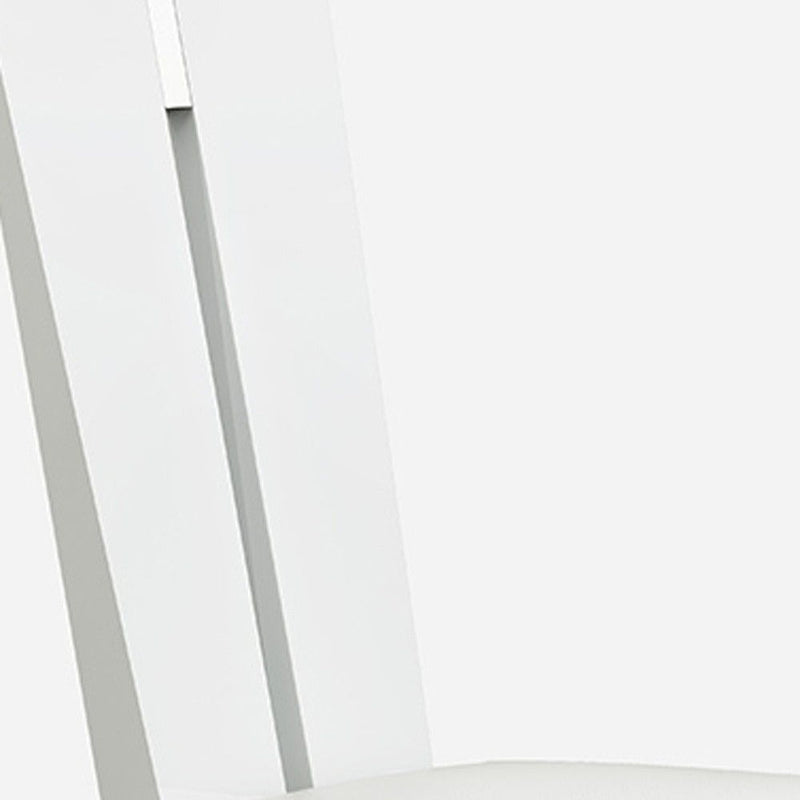 Upholstered Faux Leather Ladder Back Dining Side Chairs (Set of 2) - White