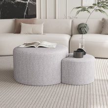 Load image into Gallery viewer, Upholstered Nesting Coffee Tables, Side Table, Footrest, Ottoman &amp; Seat For Living Room Bedroom Entryway Office (Set of 2) - Beige
