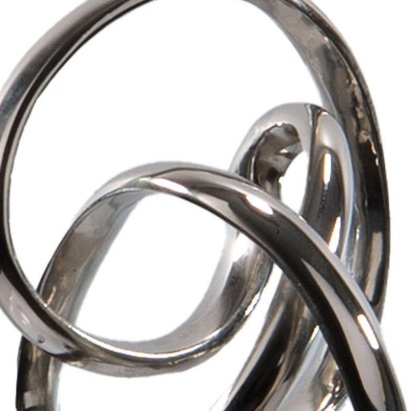 Marble Modern Abstract Tabletop Sculpture - Silver / Silver