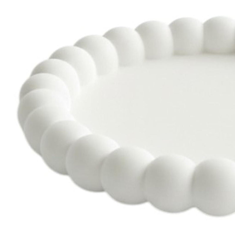 Resin Handmade Round Trinket Tray - White