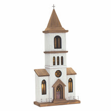Load image into Gallery viewer, Church Tabletop Sculpture (518085) - Brown / White
