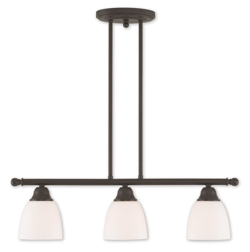 14" Three Light Dimmable Chandelier With Shades - Bronze
