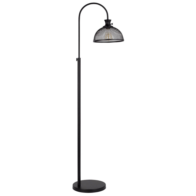 Adjustable Traditional Shaped Floor Lamp With Bronze Dome Shade - Black