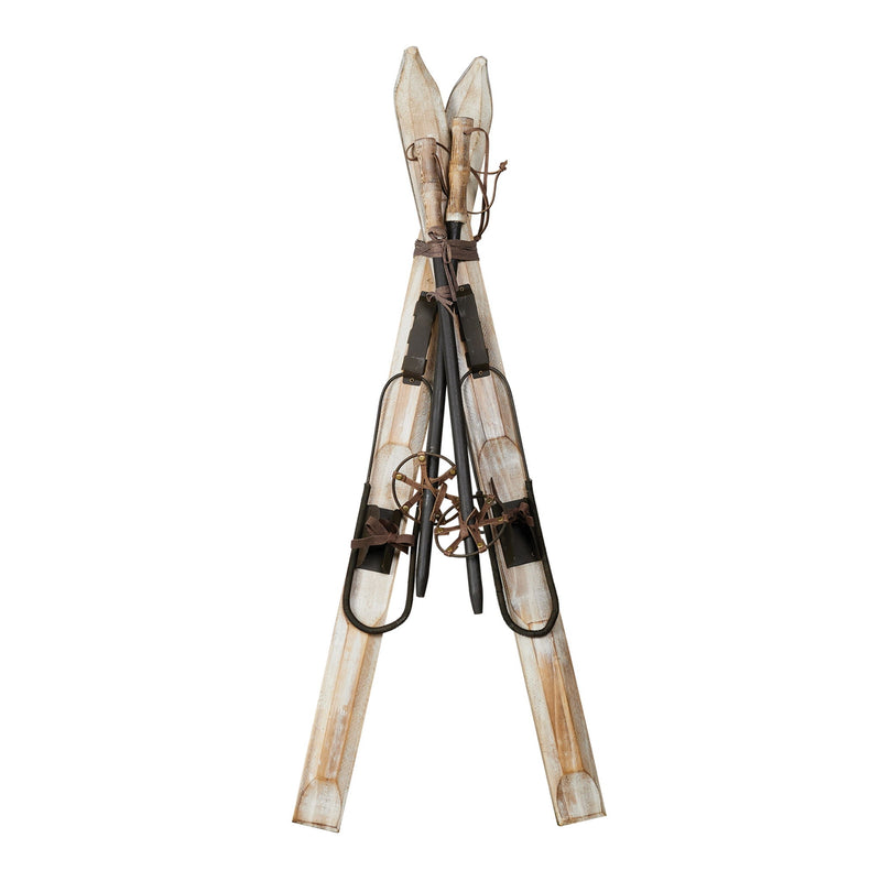 Skiing Tabletop Sculpture - Beige / Brown