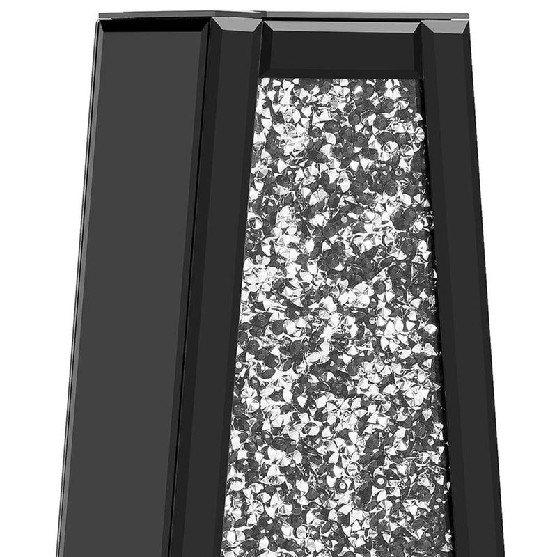 Mirrored Floor Vase With Faux Crystals - Black