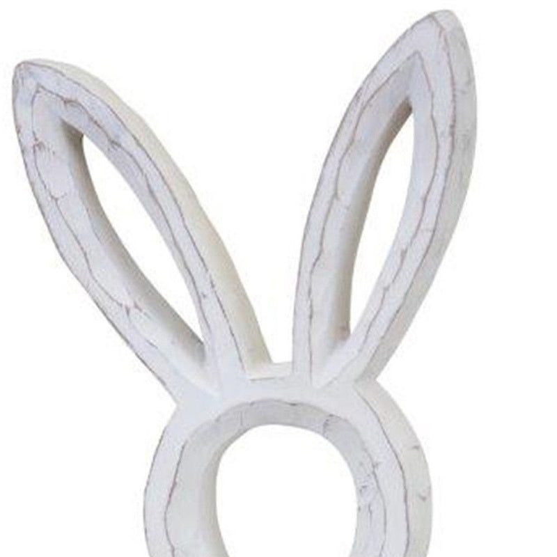 Poly Rabbit Statue Tabletop Sculpture (Set of 2) - White