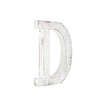 Load image into Gallery viewer, Wash Wooden Initial Letter D Sculpture - White

