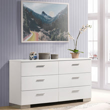 Load image into Gallery viewer, Dulcey - 6 Drawer Dresser With Accents, Bedroom Storage - Gloss White
