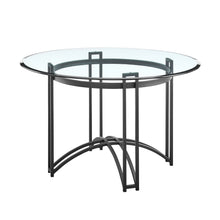 Load image into Gallery viewer, 48" Glass And Iron Round Top Dining Table - Black
