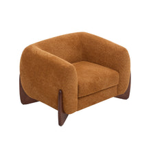 Load image into Gallery viewer, Modern Upholstered Boucle Arm Chair With Tuxedo Design And Triangular Legs
