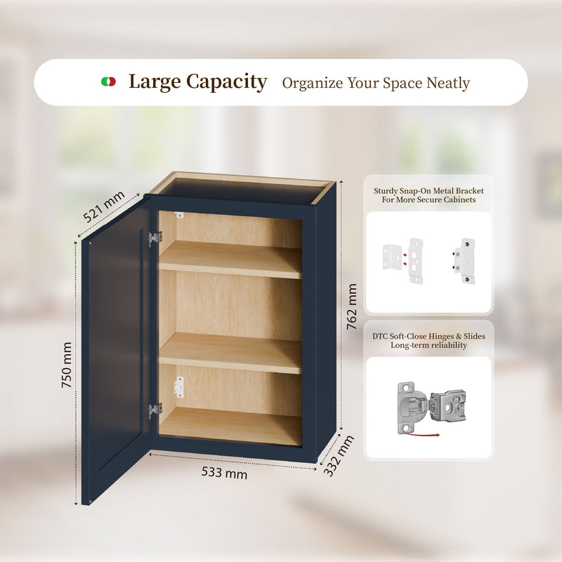 Shaker Wall Cabinet With 2 Adjustable Shelves